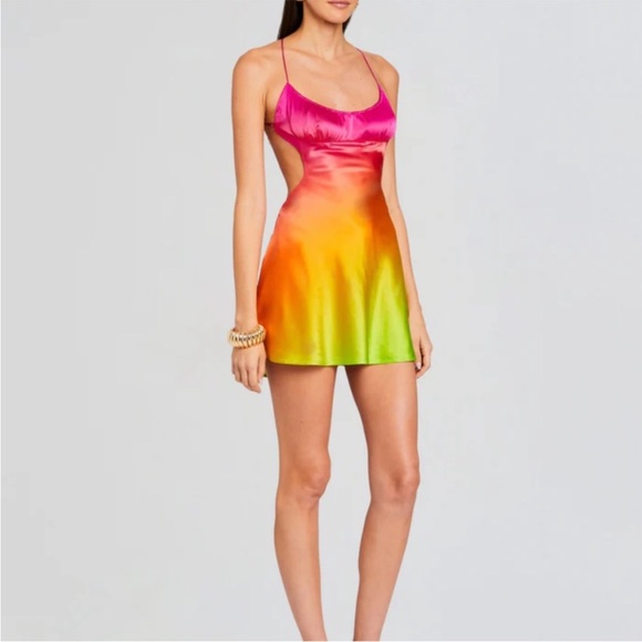 Retrofete Pink and Orange Gradient Mini Dress - Picture 3 of 16